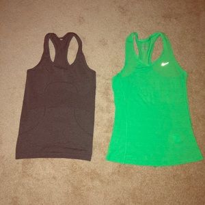Lululemon and Nike workout tanks